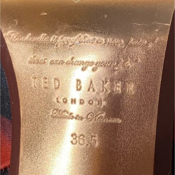 Ted Baker London Sz 36.5 Red Satin Iziie Stiletto 4” Heels Pump - Picture 8 of 10